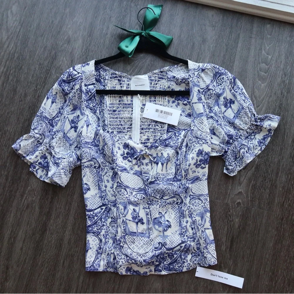 Reformation NWT Delevan Top in En Pointe - Picture 2 of 6